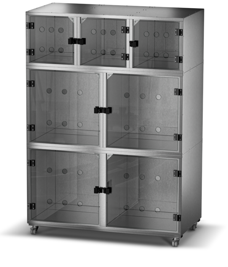 Szafki weterynaryjne VetCraftSteel do przychodni ze stali kwasoodpornej 5 komorowe